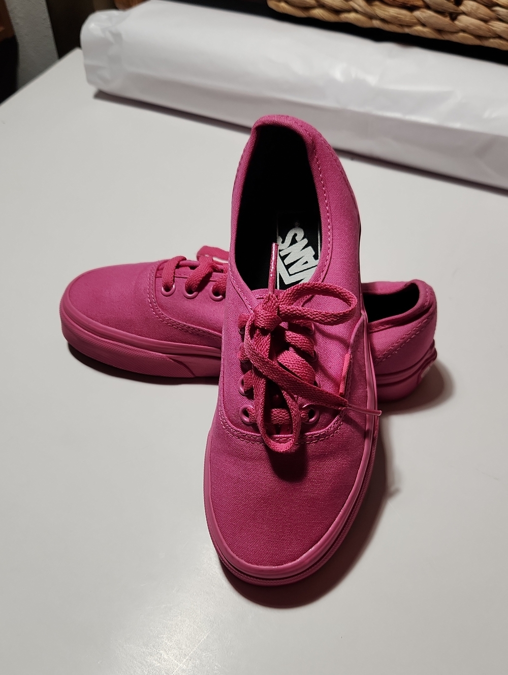 Pink Canvas Lace-Up Sneakers